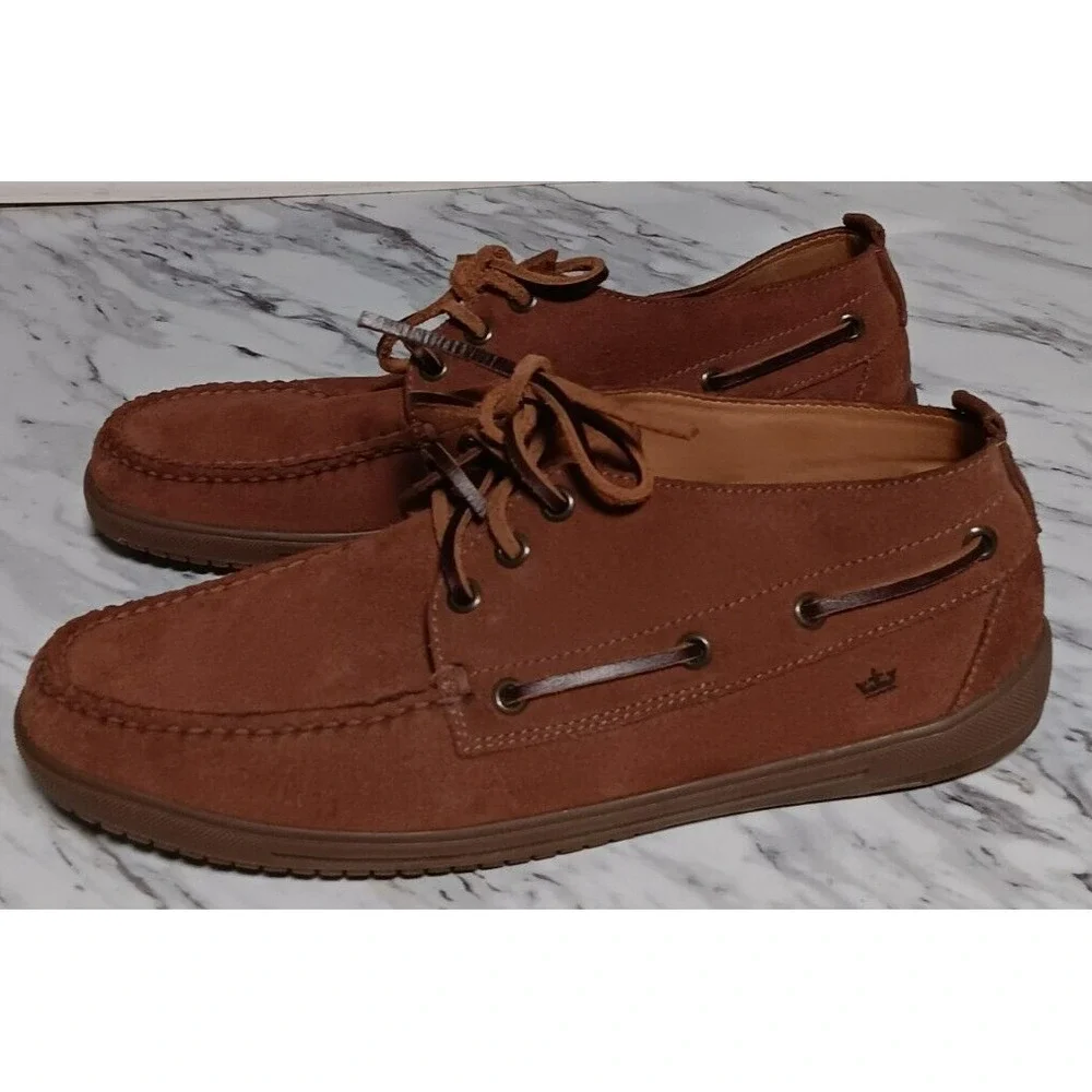 Peter Millar Men's Brown‎ Leather Suede Lace Up Chukka Moc Toe Boots Size 9.5